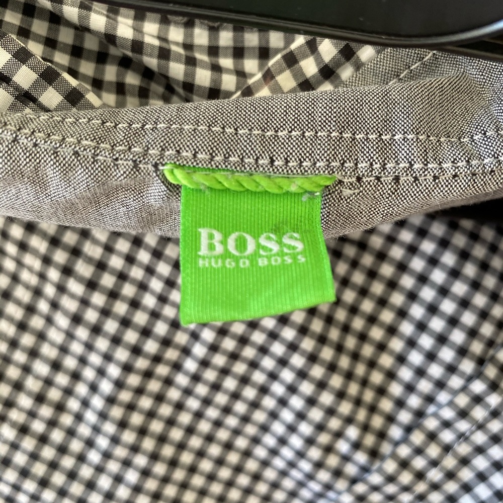 Hugo Boss black and white checkered shirt
